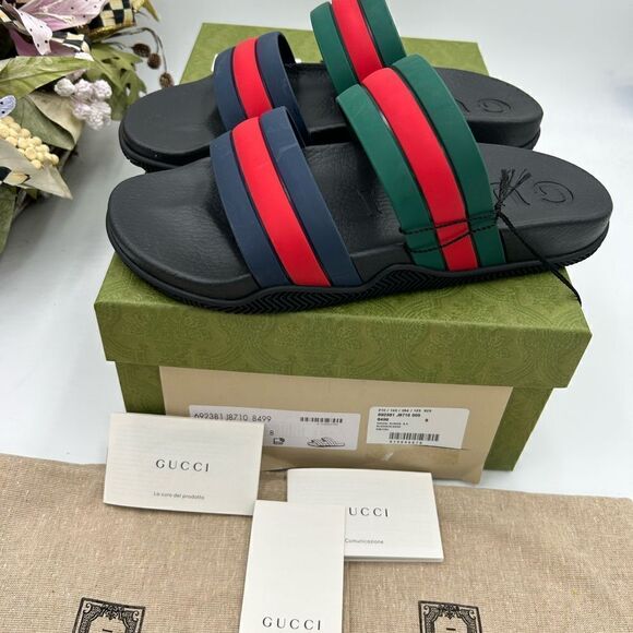Men’s Gucci, Agrado double strap sandals size 8, made in Italy - Picture 4 of 10